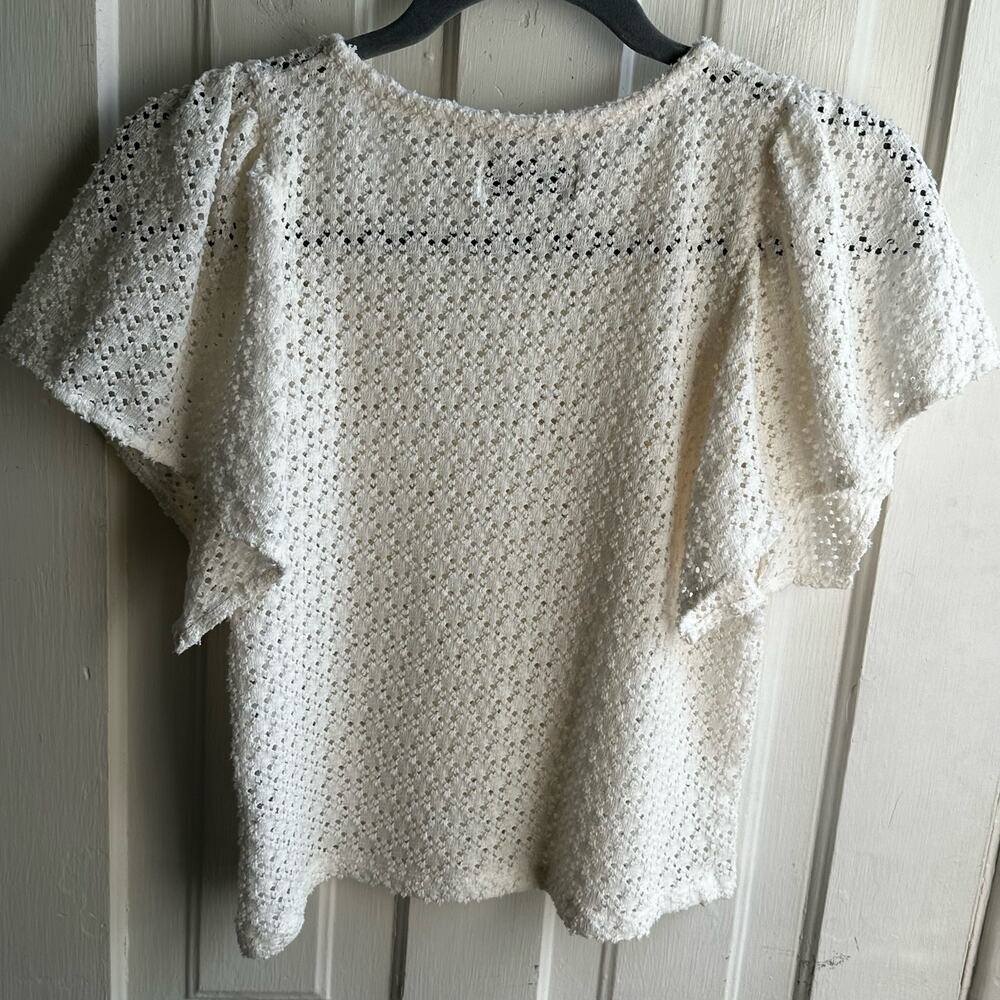 Madewell Texture & Thread Eyelet Flutter-Sleeve T… - image 8